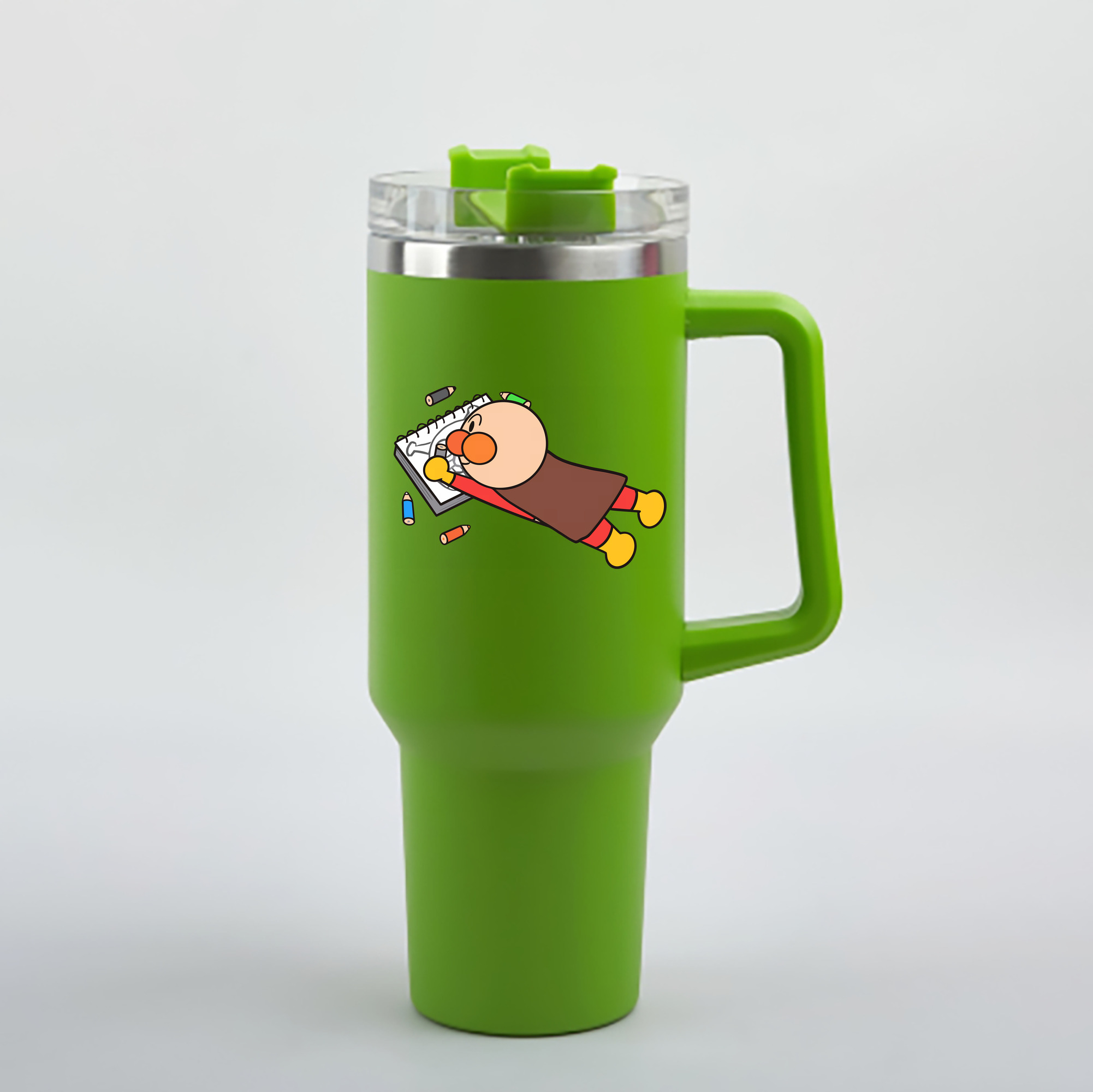 （画像用） アンパンマン Anpanman 1200mL車用タンブラー - クリスタルステッカー（プラスチックストロー付き）
